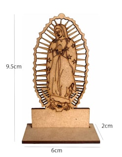 Foto 4 | Recuerdos Virgen Guadalupe 9.5cm Mdf Cafe 20 Piezas