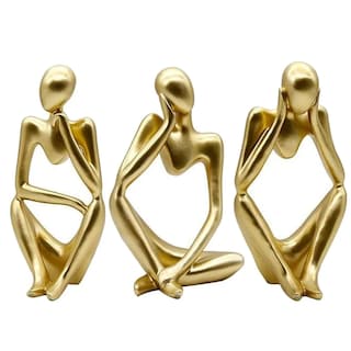 Foto 1 | Escultura De Figuras Decorativas De Resina 3 Pcs Eo Safe Imports Esi-19462 Dorado