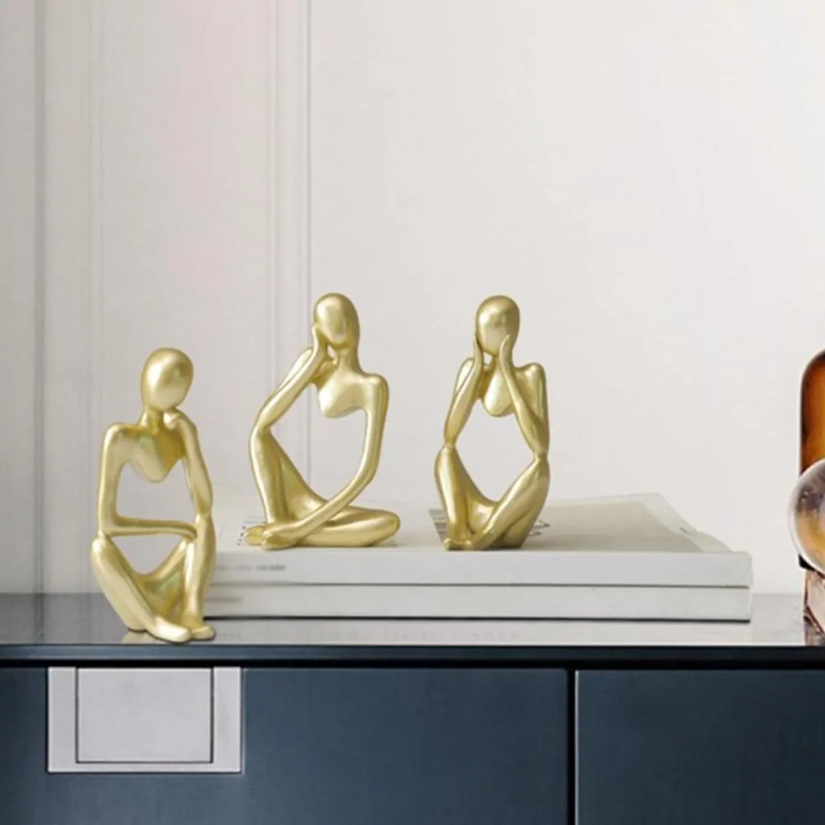 Foto 4 pulgar | Escultura De Figuras Decorativas De Resina 3 Pcs Eo Safe Imports Esi-19462 Dorado