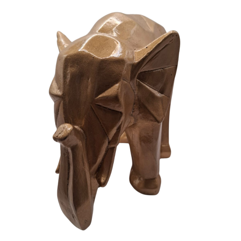 Foto 4 pulgar | Escultura Mada Elefante Color Dorado Acabado Geométrico