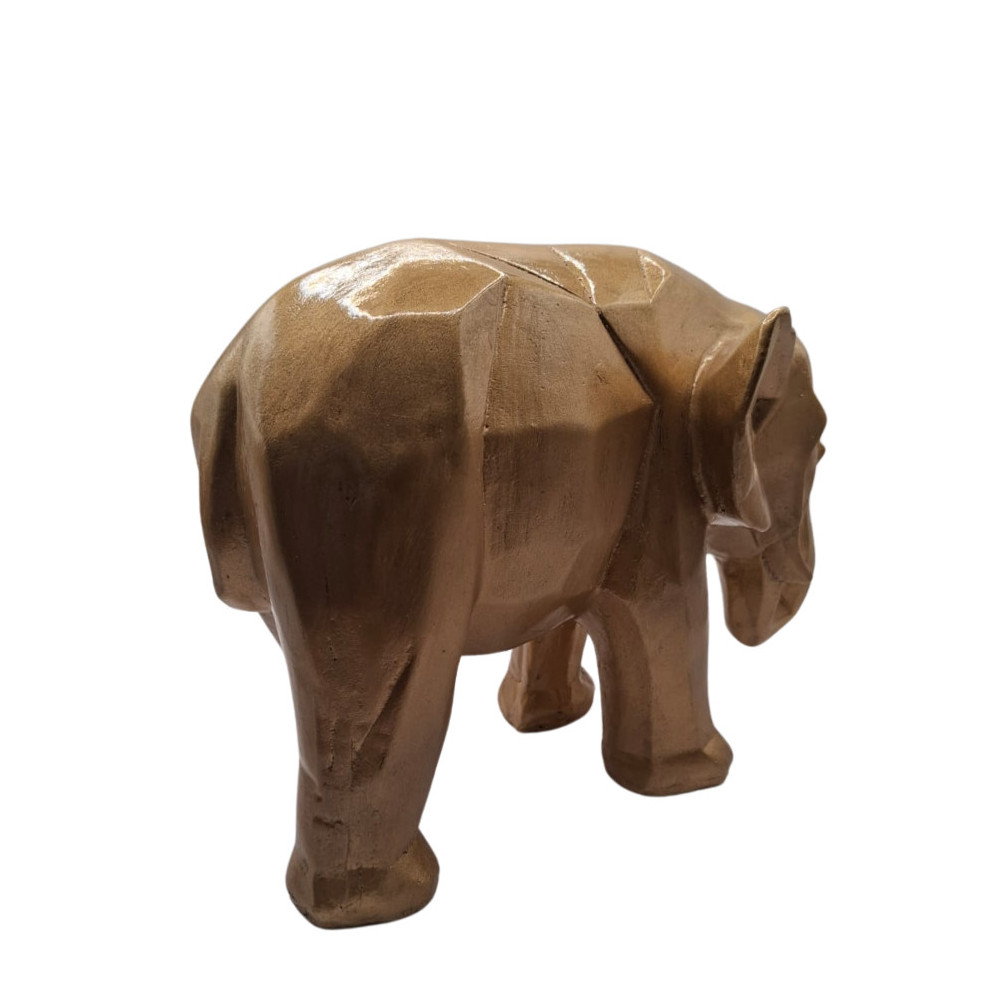 Foto 5 pulgar | Escultura Mada Elefante Color Dorado Acabado Geométrico