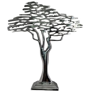 Foto 2 | Escultura Árbol Mada Decorativo De Pewter Plateado Brillante