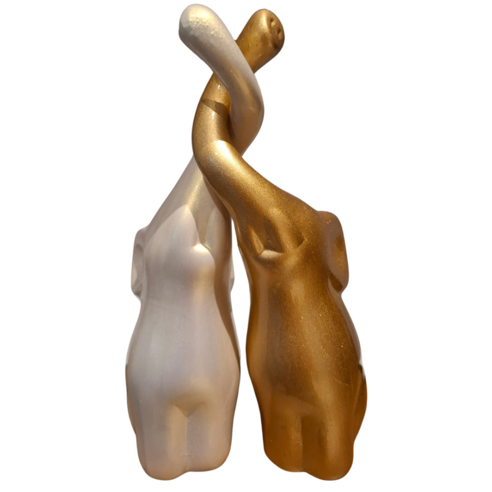 Foto 2 pulgar | Set De Escultura Mada Pareja De Elefentes Color Dorado Y Perla Entrelazados