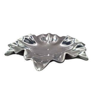 Foto 1 | Platón Decorativo Mada De Pewter Plateado Ondulado