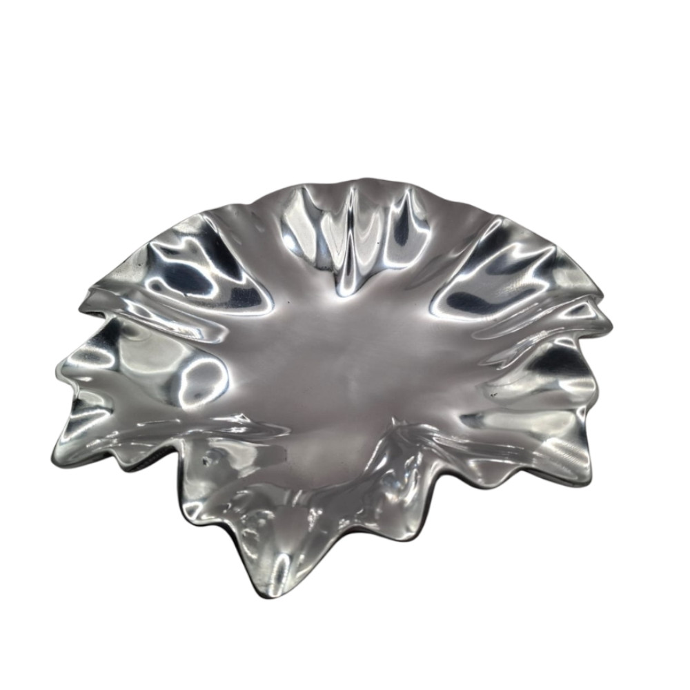 Foto 3 pulgar | Platón Decorativo Mada De Pewter Plateado Ondulado
