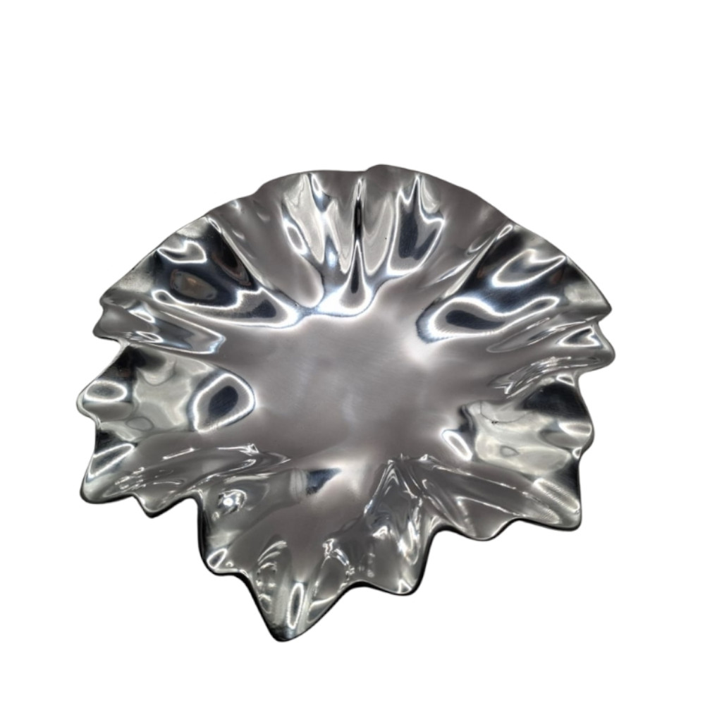 Foto 4 pulgar | Platón Decorativo Mada De Pewter Plateado Ondulado