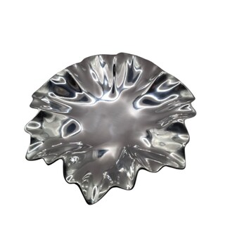 Foto 3 | Platón Decorativo Mada De Pewter Plateado Ondulado