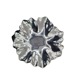 Foto 4 | Platón Decorativo Mada De Pewter Plateado Ondulado
