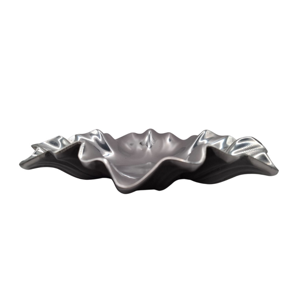 Foto 6 pulgar | Platón Decorativo Mada De Pewter Plateado Ondulado