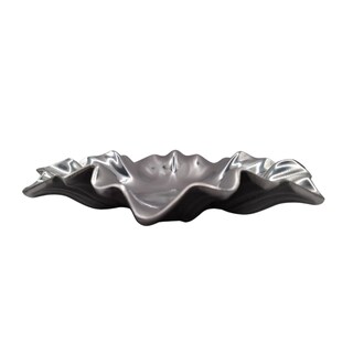 Foto 5 | Platón Decorativo Mada De Pewter Plateado Ondulado