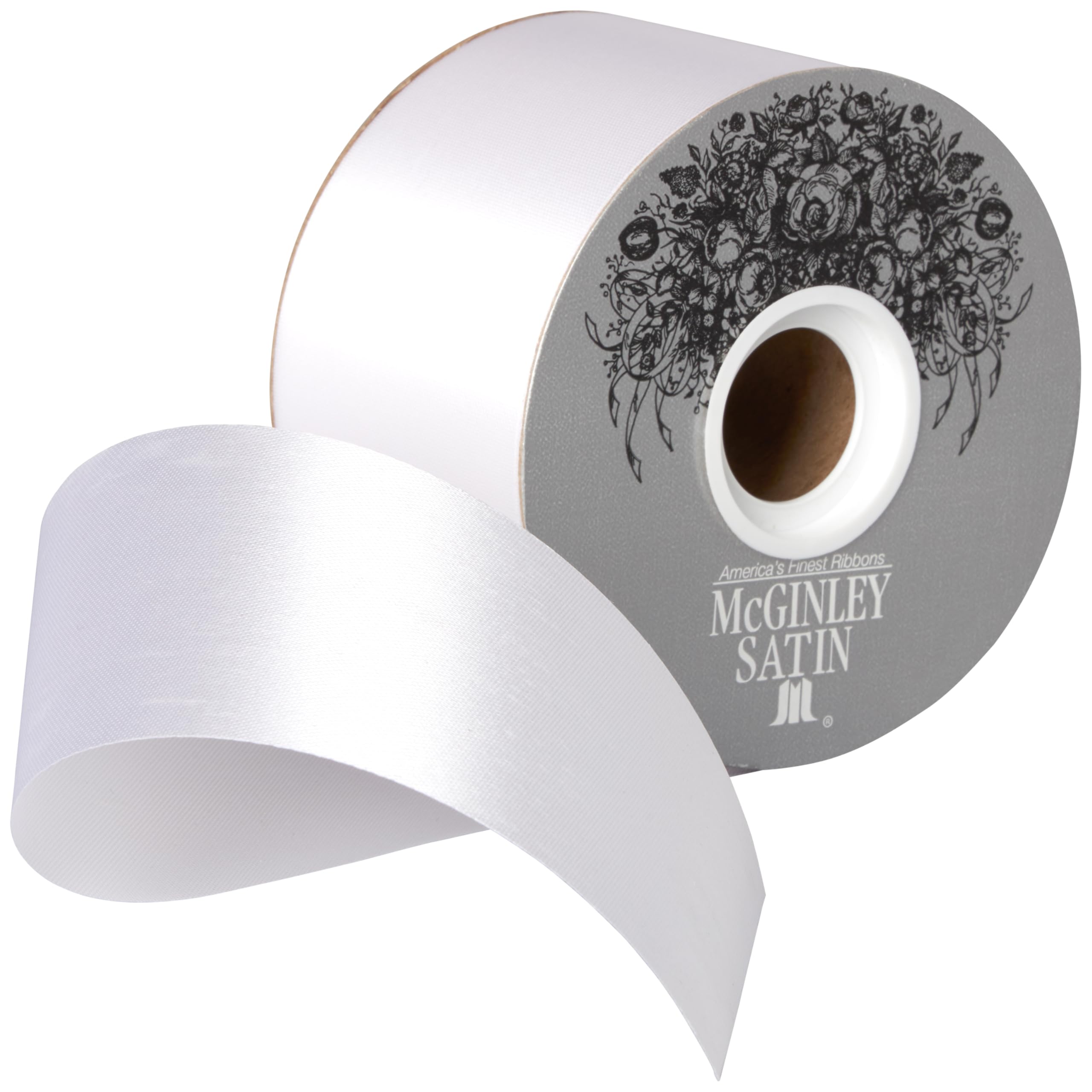 Foto 5 | Bobina De Acetato Satinado Ribbon Mcginley Mills De 2,5 Cm, Color Blanco, 50 M - Venta Internacional.