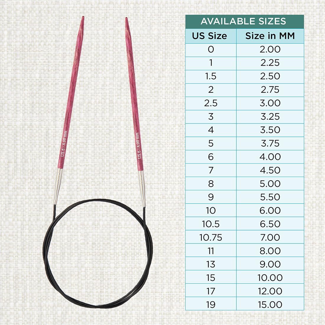 Foto 5 pulgar | Agujas Circulares Fijas Knitpro Dreamz 60 Cm, Talla Us 6 4 Mm - Venta Internacional.