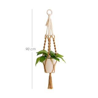 Foto 2 | Ilios Innova | Colgante Decorativo Boho Café Para Maceta Soporte Tejido A Mano Para Plantas En Interior O Exterior.