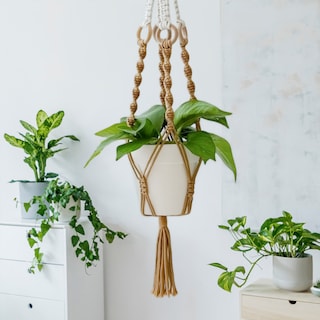 Foto 3 | Ilios Innova | Colgante Decorativo Boho Café Para Maceta Soporte Tejido A Mano Para Plantas En Interior O Exterior.