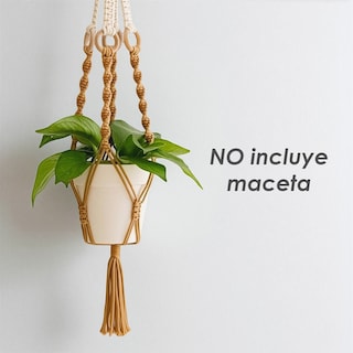 Foto 7 | Ilios Innova | Colgante Decorativo Boho Café Para Maceta Soporte Tejido A Mano Para Plantas En Interior O Exterior.