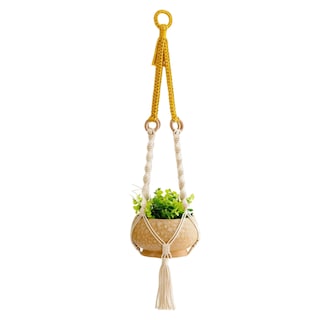 Foto 1 | Ilios Innova | Colgante Decorativo Boho Beige Para Maceta Soporte Tejido A Mano Para Plantas En Interior O Exterior.