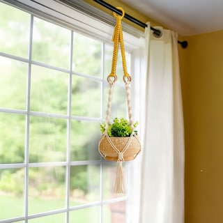 Foto 4 | Ilios Innova | Colgante Decorativo Boho Beige Para Maceta Soporte Tejido A Mano Para Plantas En Interior O Exterior.