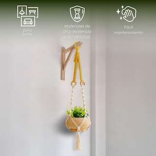 Foto 5 | Ilios Innova | Colgante Decorativo Boho Beige Para Maceta Soporte Tejido A Mano Para Plantas En Interior O Exterior.