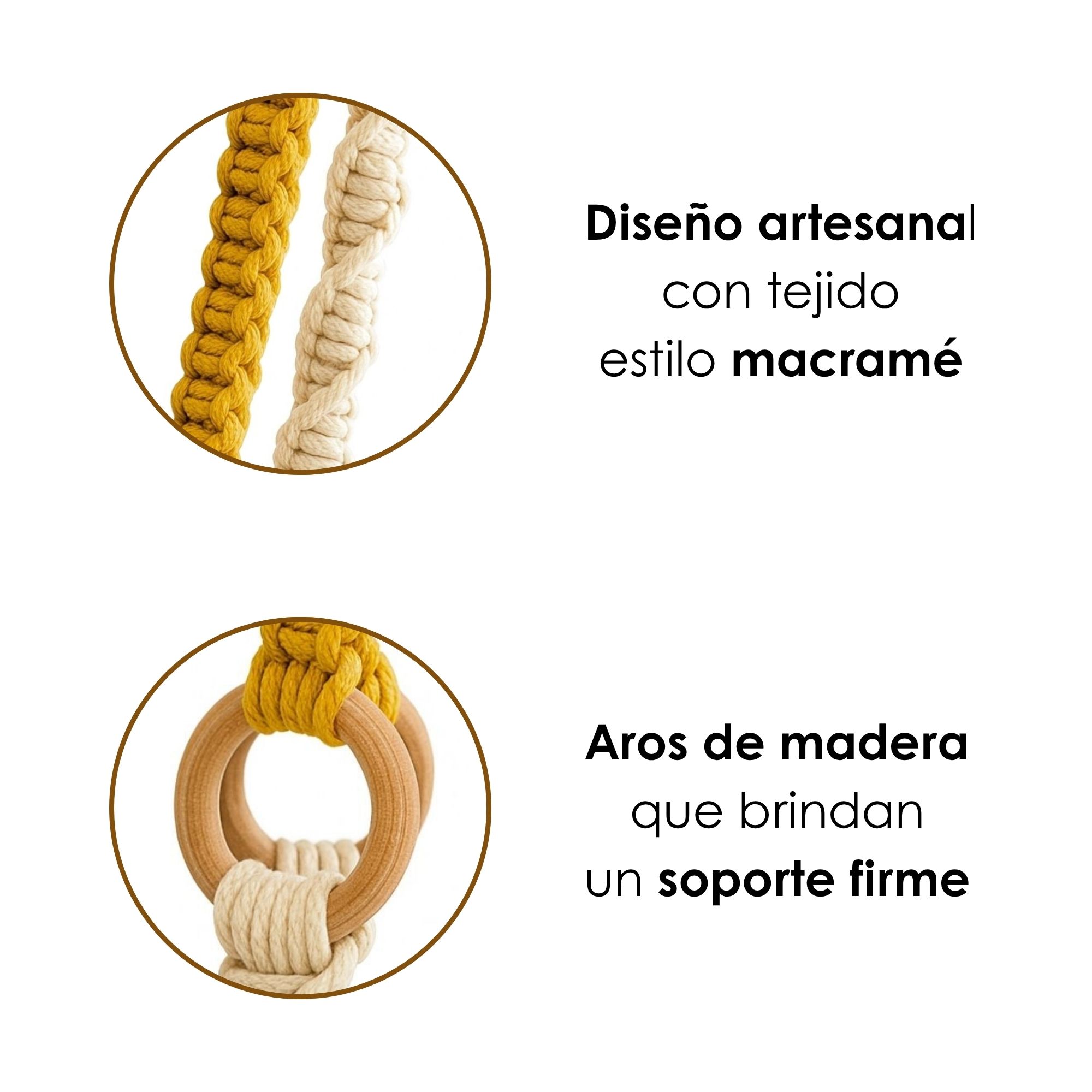 Foto 8 pulgar | Ilios Innova | Colgante Decorativo Boho Beige Para Maceta  Soporte Tejido A Mano  Para Plantas En Interior O Exterior.