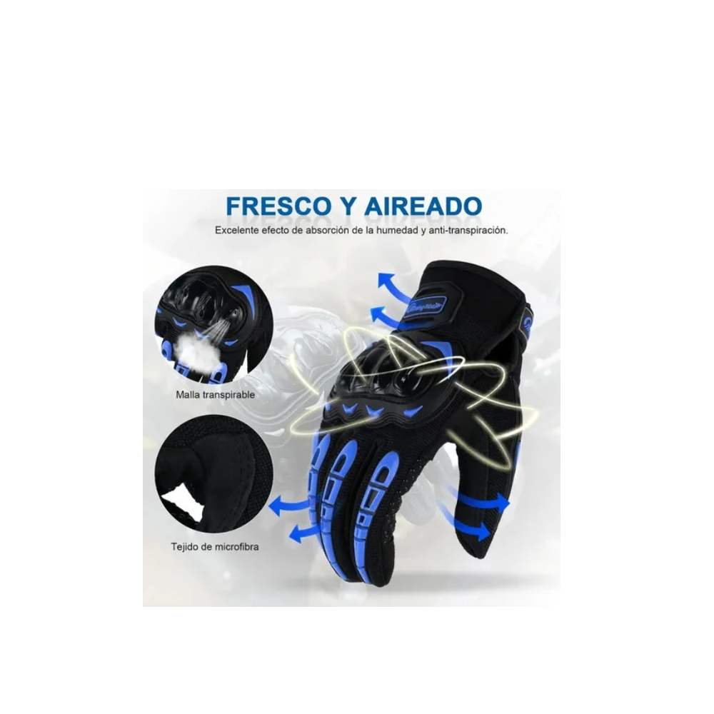 Foto 3 pulgar | Guantes Protección Pantalla Táctil de Dedo para Motocicleta Malubero color Azul