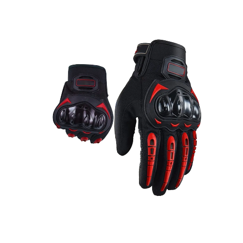 Guantes Protección Pantalla Táctil De Dedo Para Motocicleta Talla L Rojo