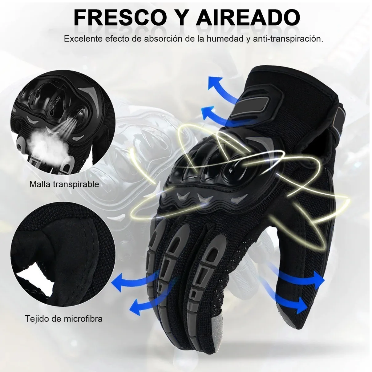 Foto 3 pulgar | Guantes para Motociclista Eo Safe Imports Talla L