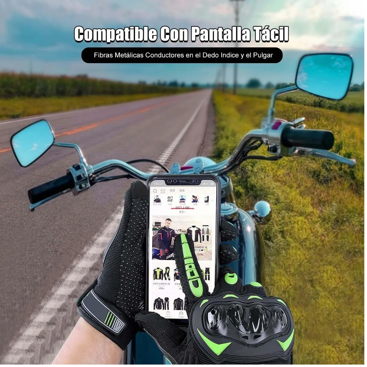 Foto 4 pulgar | Guantes para Motociclista Eo Safe Imports Talla L