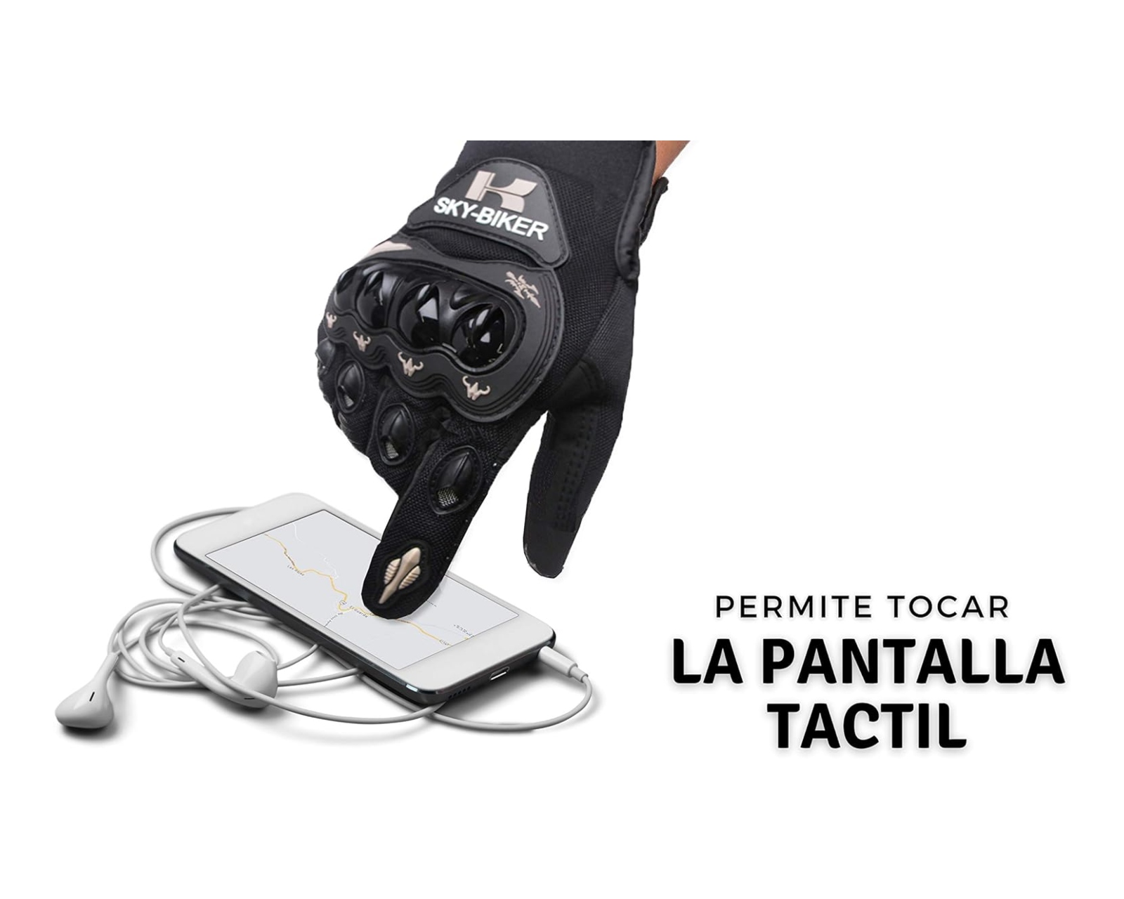 Foto 4 pulgar | Guantes para Motociclista BLUELANDER guantesmg color Negro Antideslizante Cómodos para Hombre y Mujer Talla M