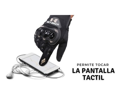 Foto 3 | Guantes para Motociclista BLUELANDER guantesmg color Negro Antideslizante Cómodos para Hombre y Mujer Talla M