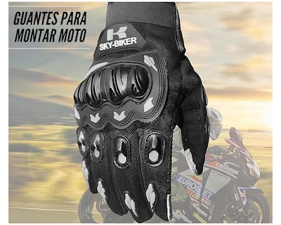 Foto 4 | Guantes para Motociclista BLUELANDER guantesmg color Negro Antideslizante Cómodos para Hombre y Mujer Talla M