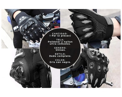 Foto 2 | Guantes para Motociclista BLUELANDER Guantesxlg color Negro Antideslizante Cómodos para Hombre y Mujer Talla XL