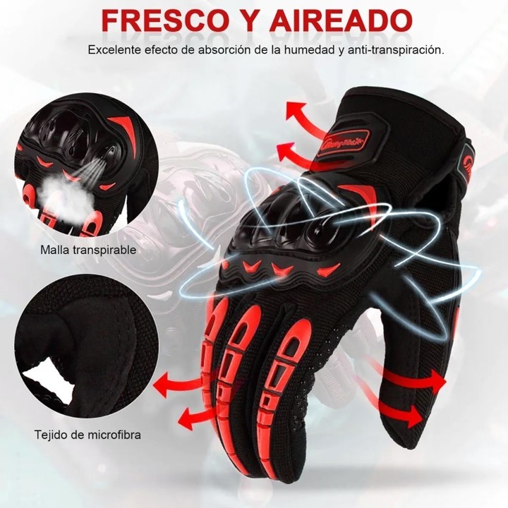 Foto 3 pulgar | Guantes de Protección Petukita Box color Rojo para Motocicleta