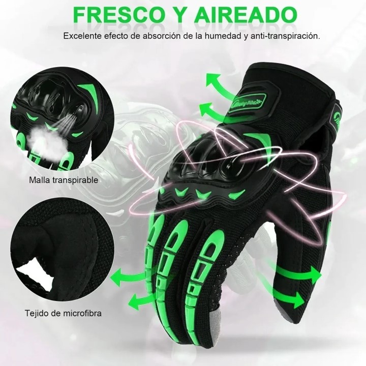 Foto 3 pulgar | Guantes de Protección Petukita Box color Verde para Motocicleta