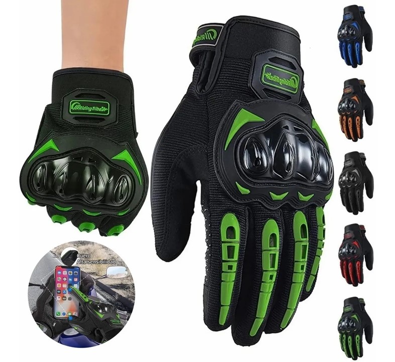 Foto 4 pulgar | Guantes de Protección Petukita Box color Verde para Motocicleta