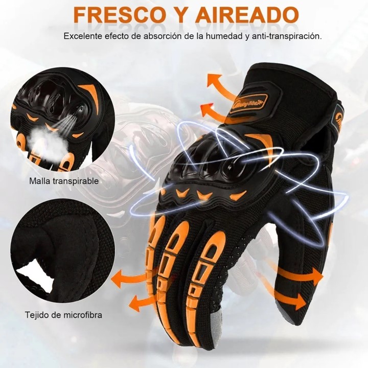 Foto 3 pulgar | Guantes de Protección Petukita Box color Naranja para Motocicleta