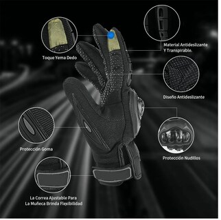 Foto 3 | Guantes para Motociclista Eo Safe Imports ESI-3163 color Negro Talla M/G