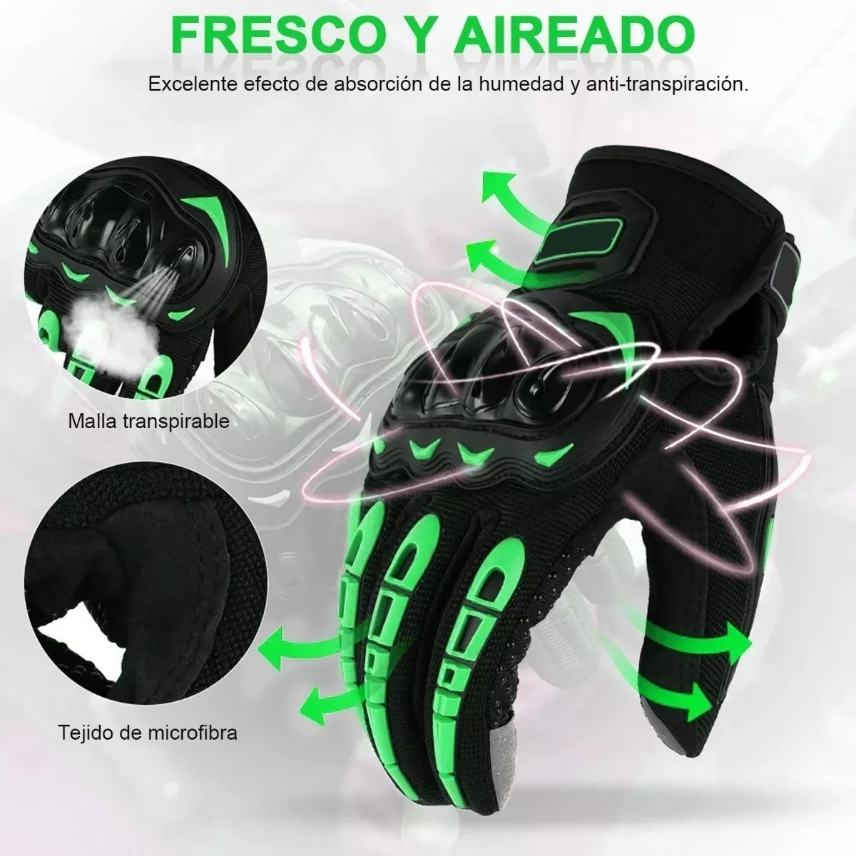 Foto 3 pulgar | Guantes Eo Safe Imports ESI-3992 color Verde con Protección Pantalla Táctil de Dedo L