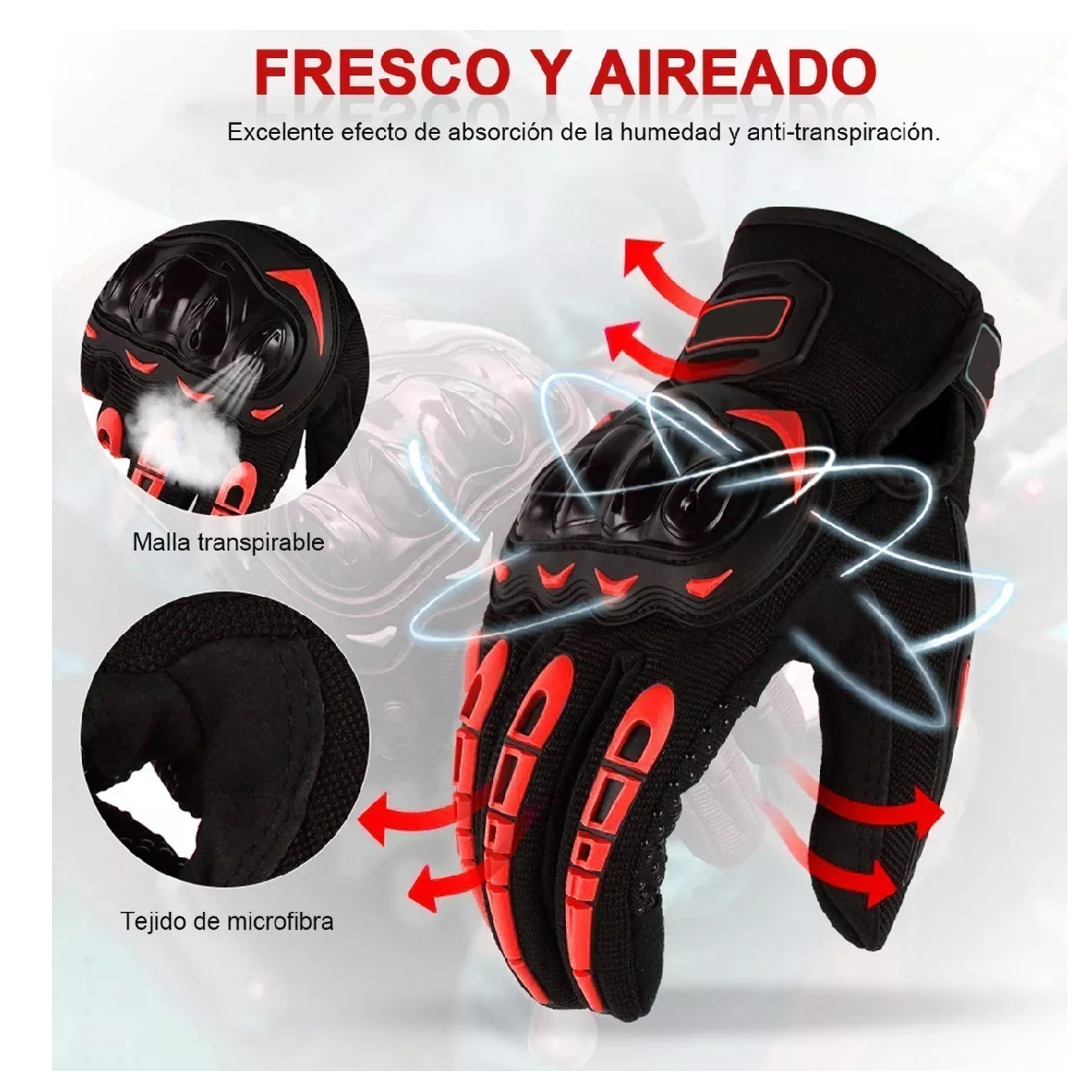 Foto 4 pulgar | Guantes Eo Safe Imports ESI-3989 color Rojo con Protección Pantalla Táctil de Dedo XL