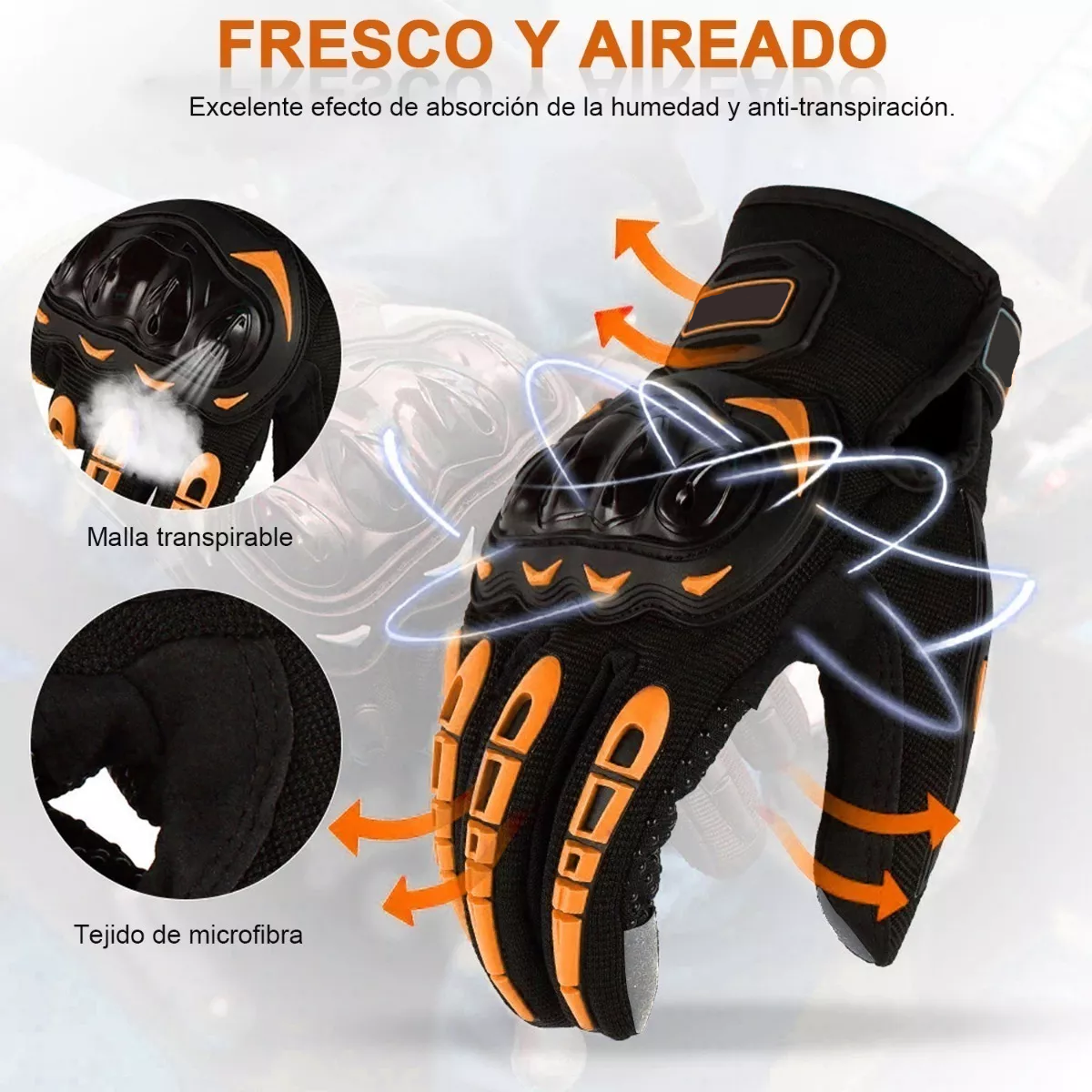 Foto 2 | Guantes Eo Safe Imports ESI-3983 color Naranja con Protección Pantalla Táctil de Dedo M