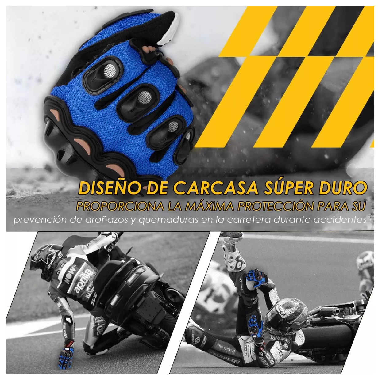 Foto 3 pulgar | Guantes para Motociclista Antideslizantes L Eo Safe Imports Esi-4000 color Negro