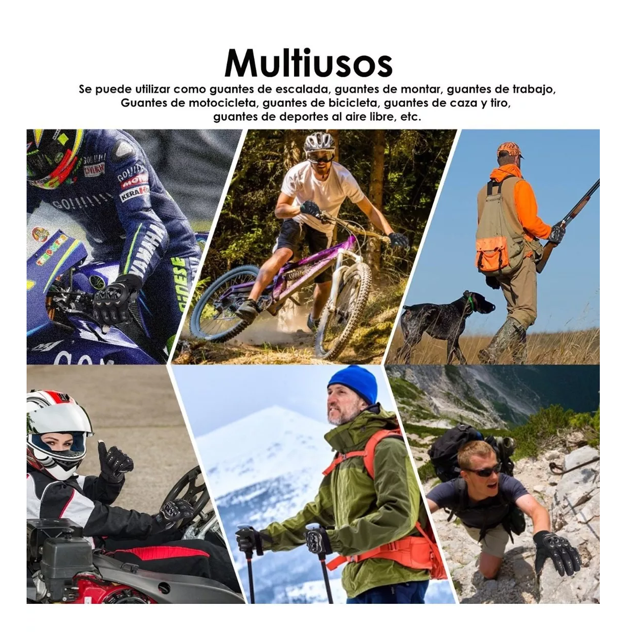 Foto 4 pulgar | Guantes para Motociclista Antideslizantes L Eo Safe Imports Esi-4000 color Negro