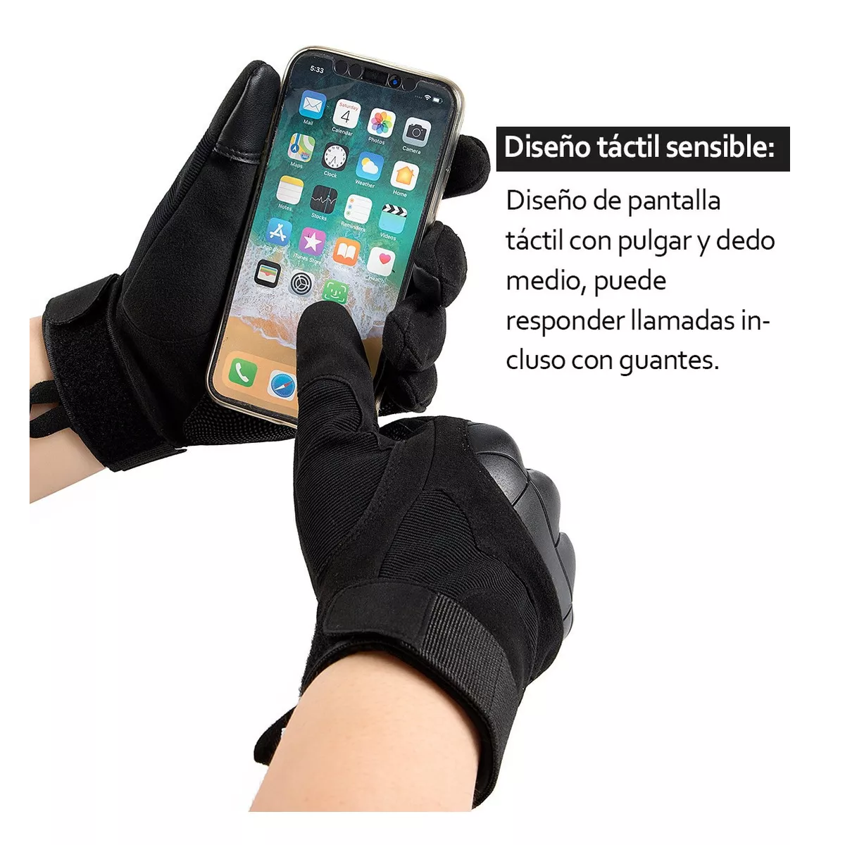 Foto 4 pulgar | Guantes para Motociclista Malubero color Negro Talla L