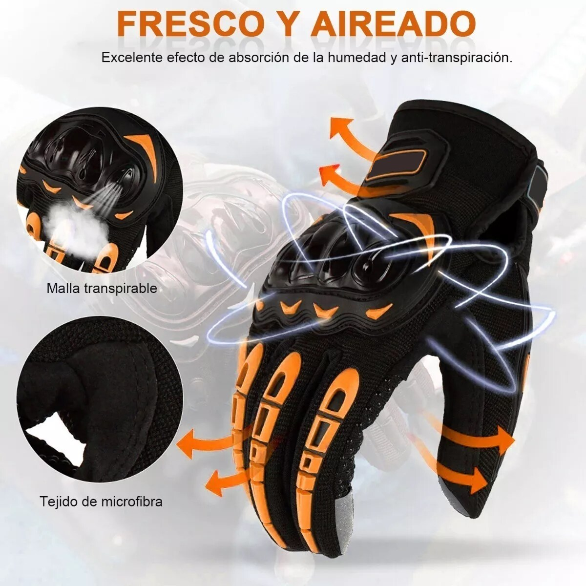 Foto 3 pulgar | Guantes De Protección Para Motocicleta L Eo Safe Imports Esi-4565 color Naranja