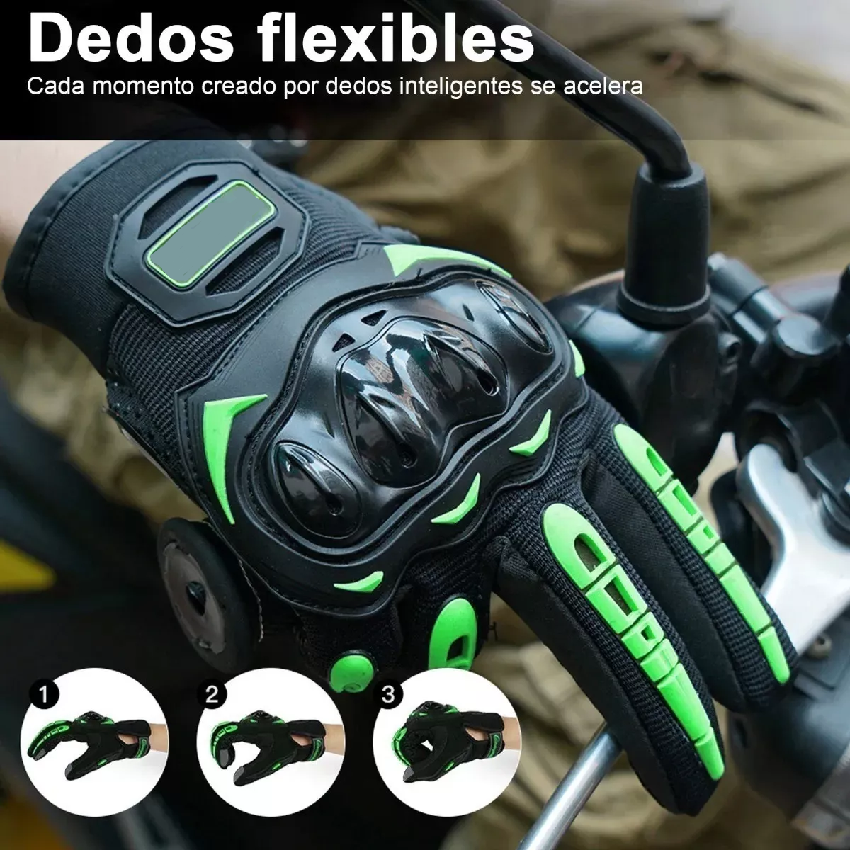 Foto 3 pulgar | Guantes de Protección Eo Safe Imports Esi-4572 color Verde para Motocicleta XL