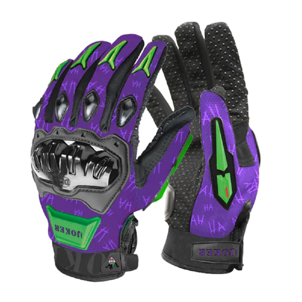 Guantes para Motociclista Kov DC Comics Joker color Púrpura