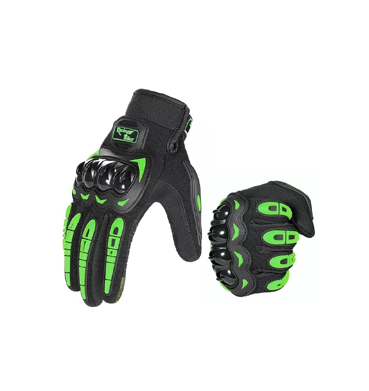 Guantes Protección Para Moto Pantalla Táctil Antideslizante Negro/verde  Talla M $759