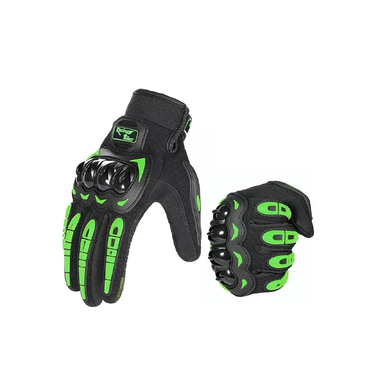 Guantes Protección Para Moto Pantalla Táctil Antideslizante Negro/verde  Talla Xxl $899