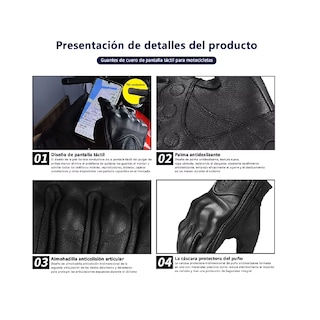 Foto 2 | Guantes para Motociclista Eo Safe Imports Esi-10085 Negro Aptos para Pantalla Táctil Talla L