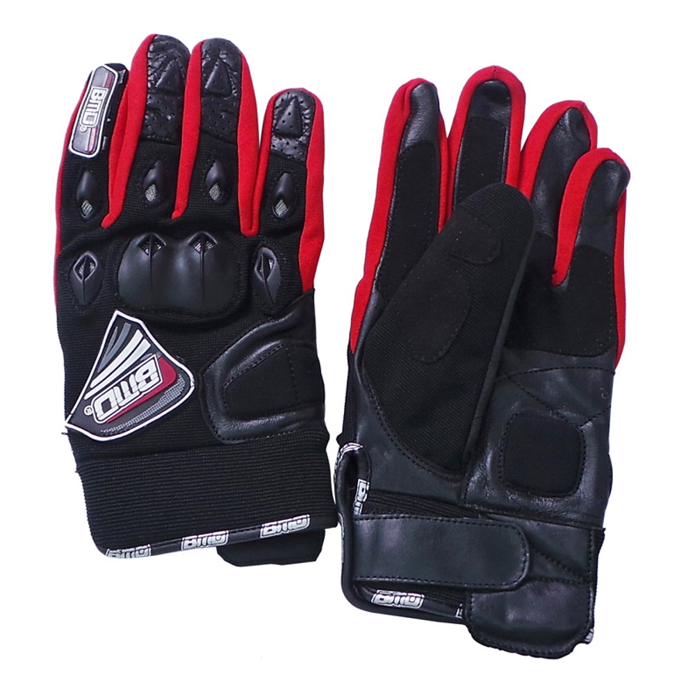 Guantes Motociclista Benotto Piel/Textil Completo BMD Negro/Rojo