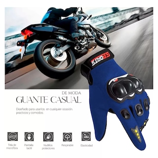 Foto 2 | Guantes con Protección Anti Derrape Táctil Grande Eo Safe Imports Esi-12783 Azul para Motociclista